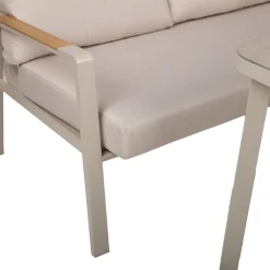 New Home4you Puutarhakalustesetti UPLAND pöytä ja kulmasohva, beige