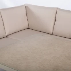 New Home4you Puutarhakalustesetti UPLAND pöytä ja kulmasohva, beige