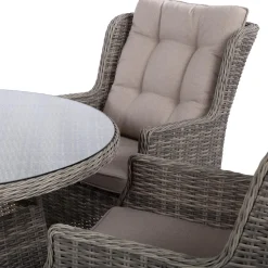 Outlet Home4you Puutarhakalustesetti TRENTO pöytä ja 4 tuolia, harmaa