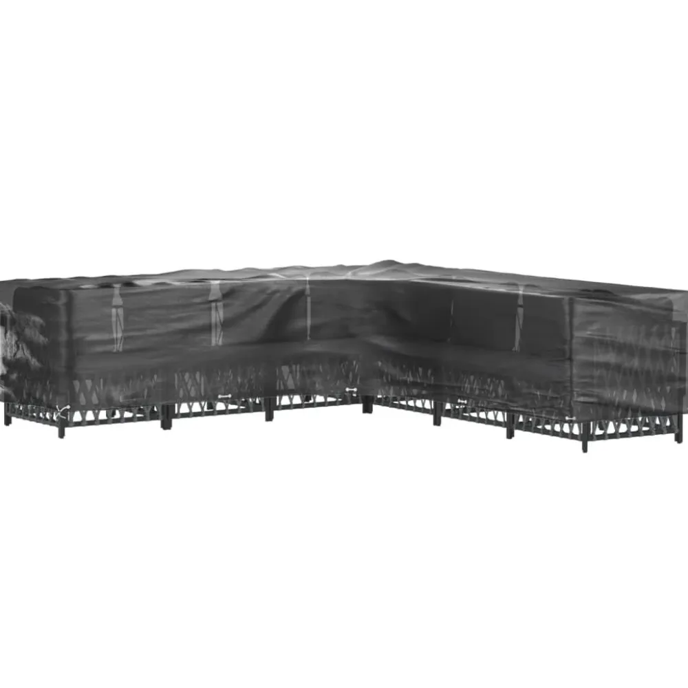 Discount FinePRICE Puutarhakalustesuoja L-muoto 12 purjerengasta 185x185x70 cm