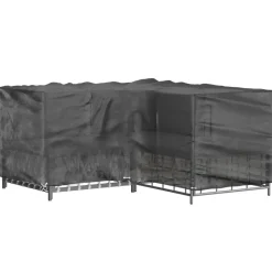 Discount FinePRICE Puutarhakalustesuoja L-muoto 12 purjerengasta 185x185x70 cm
