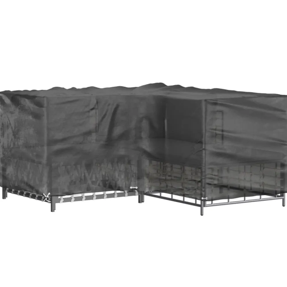 Discount FinePRICE Puutarhakalustesuoja L-muoto 12 purjerengasta 185x185x70 cm