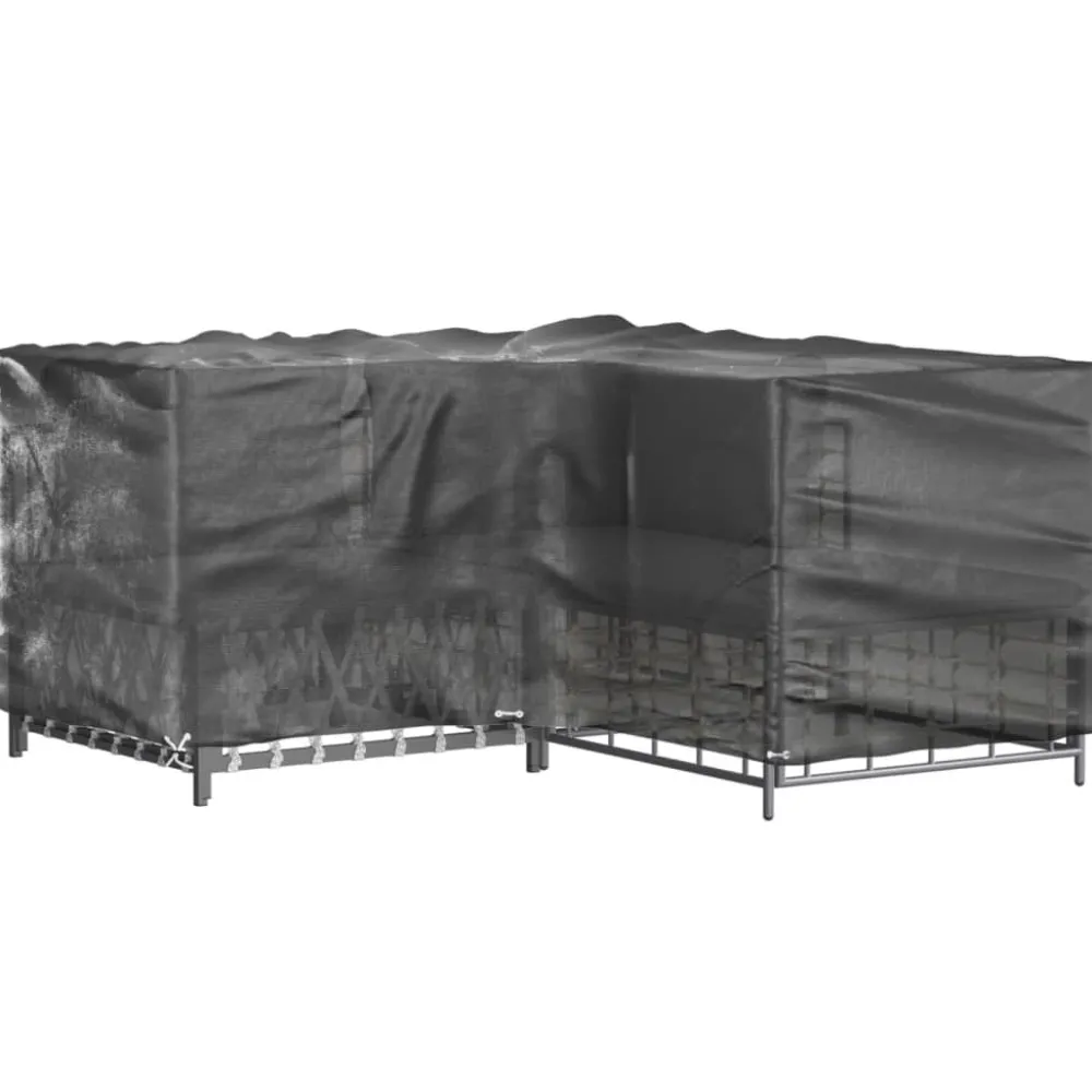 Discount FinePRICE Puutarhakalustesuoja L-muoto 12 purjerengasta 185x185x70 cm
