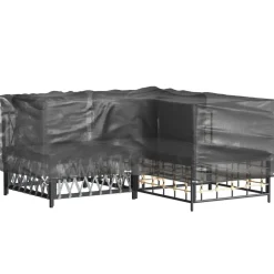 Discount FinePRICE Puutarhakalustesuoja L-muoto 12 purjerengasta 185x185x70 cm
