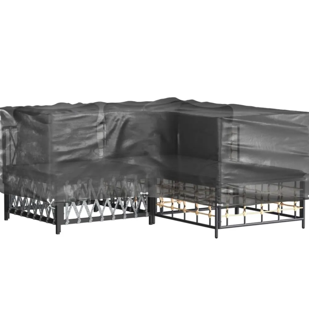 Discount FinePRICE Puutarhakalustesuoja L-muoto 12 purjerengasta 185x185x70 cm