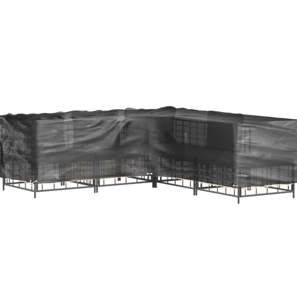 Discount FinePRICE Puutarhakalustesuoja L-muoto 12 purjerengasta 185x185x70 cm