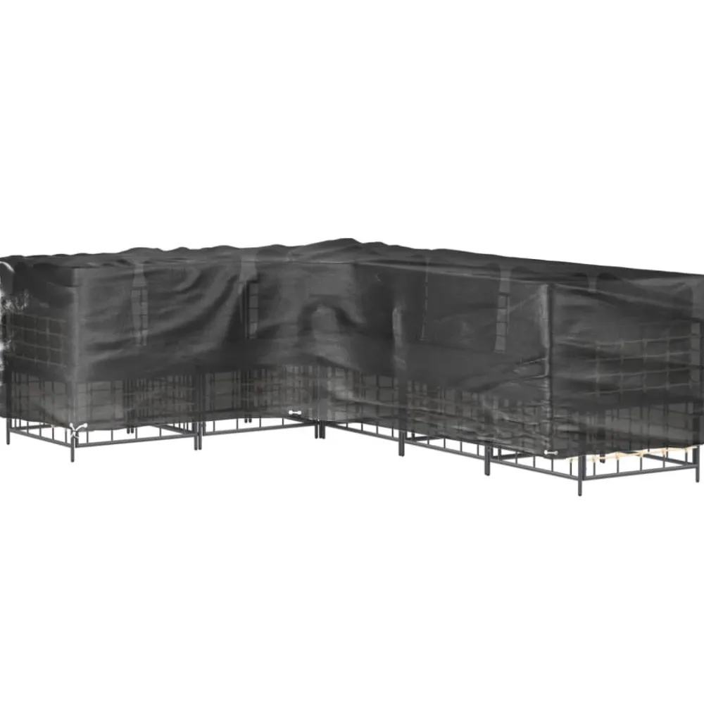 Discount FinePRICE Puutarhakalustesuoja L-muoto 12 purjerengasta 185x185x70 cm