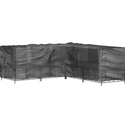 Discount FinePRICE Puutarhakalustesuoja L-muoto 12 purjerengasta 185x185x70 cm