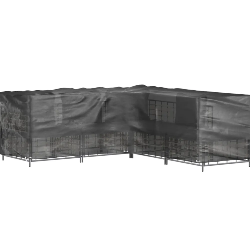 Discount FinePRICE Puutarhakalustesuoja L-muoto 12 purjerengasta 185x185x70 cm