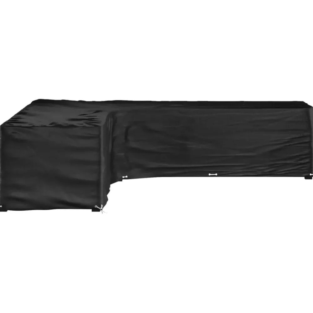 Discount FinePRICE Puutarhakalustesuoja L-muoto 12 purjerengasta 185x185x70 cm
