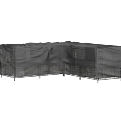 Discount FinePRICE Puutarhakalustesuoja L-muoto 12 purjerengasta 185x185x70 cm