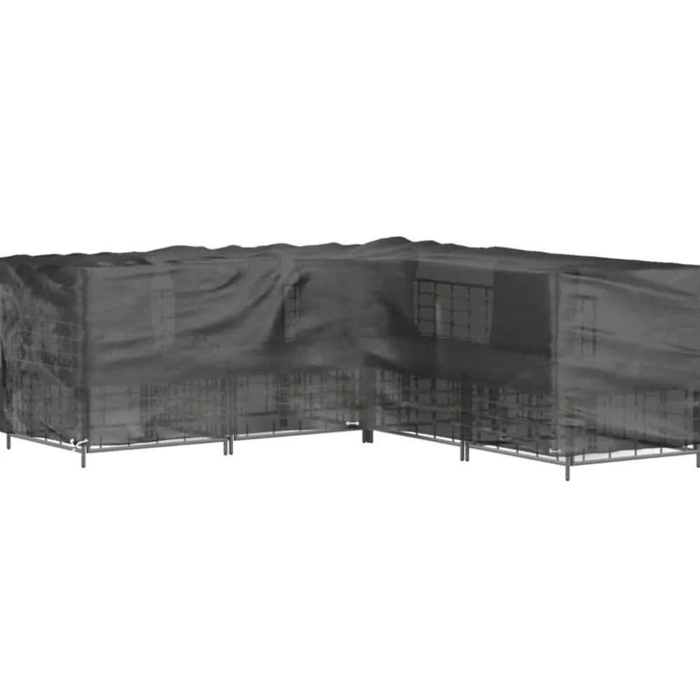 Discount FinePRICE Puutarhakalustesuoja L-muoto 12 purjerengasta 185x185x70 cm