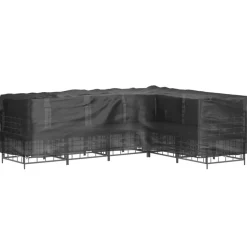 Discount FinePRICE Puutarhakalustesuoja L-muoto 12 purjerengasta 185x185x70 cm