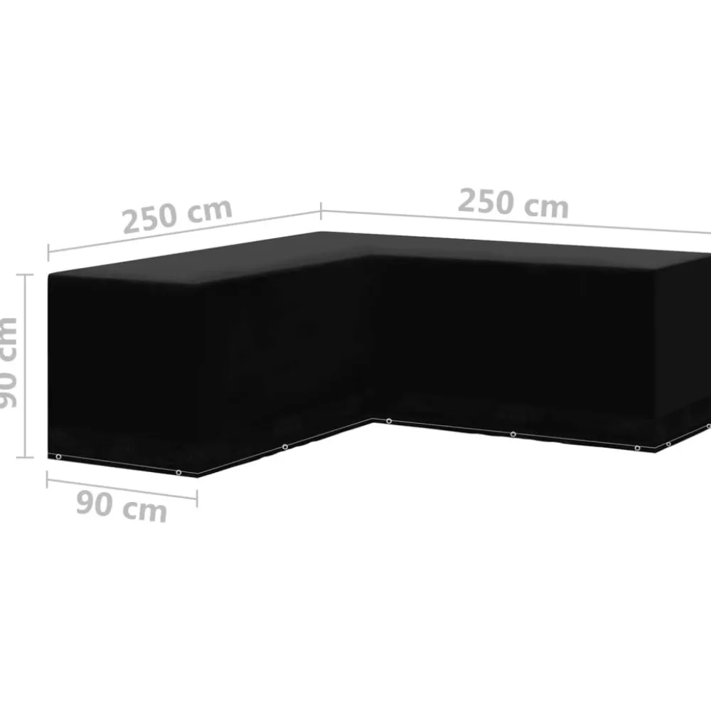 Discount FinePRICE Puutarhakalustesuoja L-muoto 12 purjerengasta 185x185x70 cm