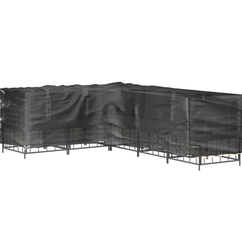 Discount FinePRICE Puutarhakalustesuoja L-muoto 12 purjerengasta 185x185x70 cm