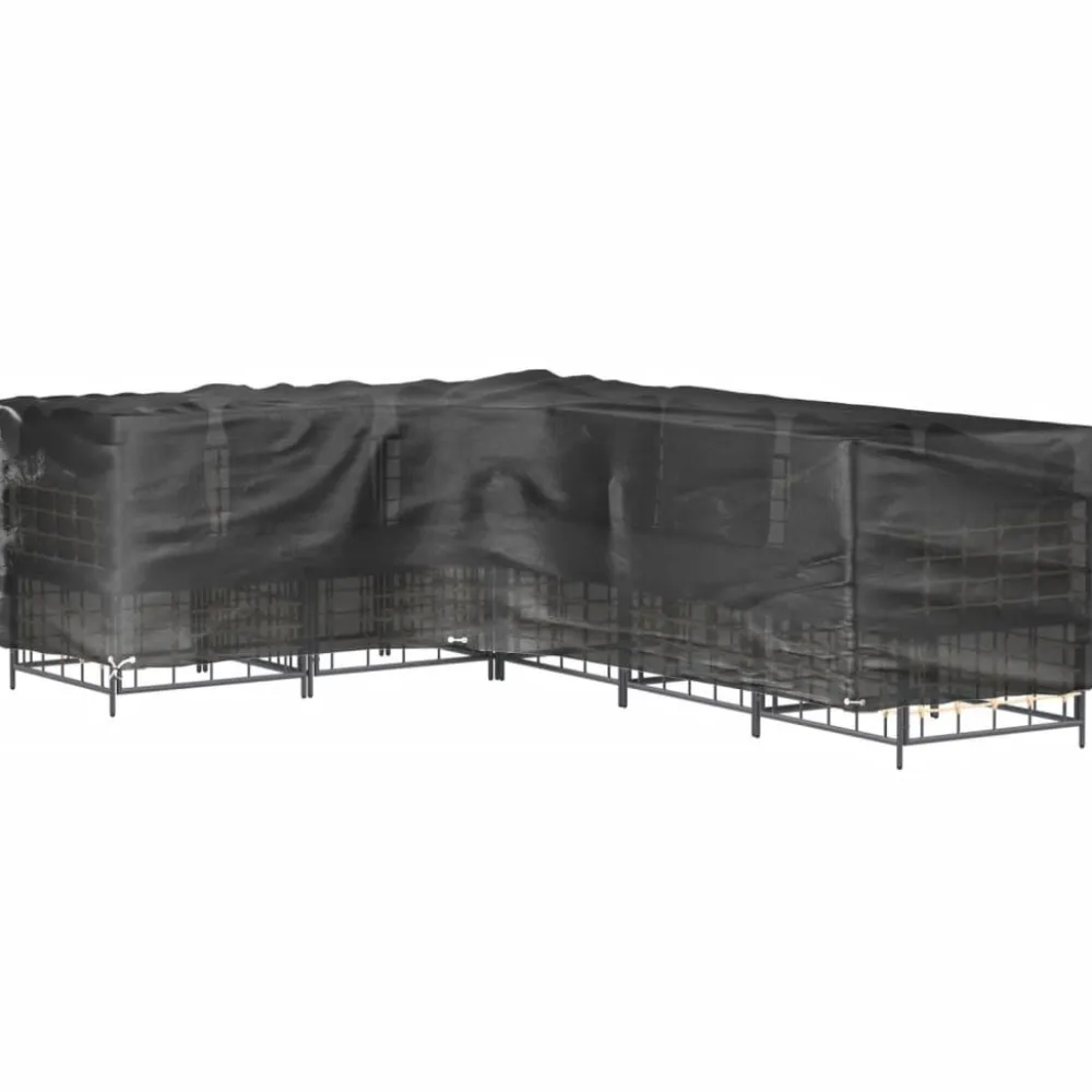 Discount FinePRICE Puutarhakalustesuoja L-muoto 12 purjerengasta 185x185x70 cm