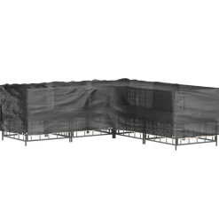 Discount FinePRICE Puutarhakalustesuoja L-muoto 12 purjerengasta 185x185x70 cm