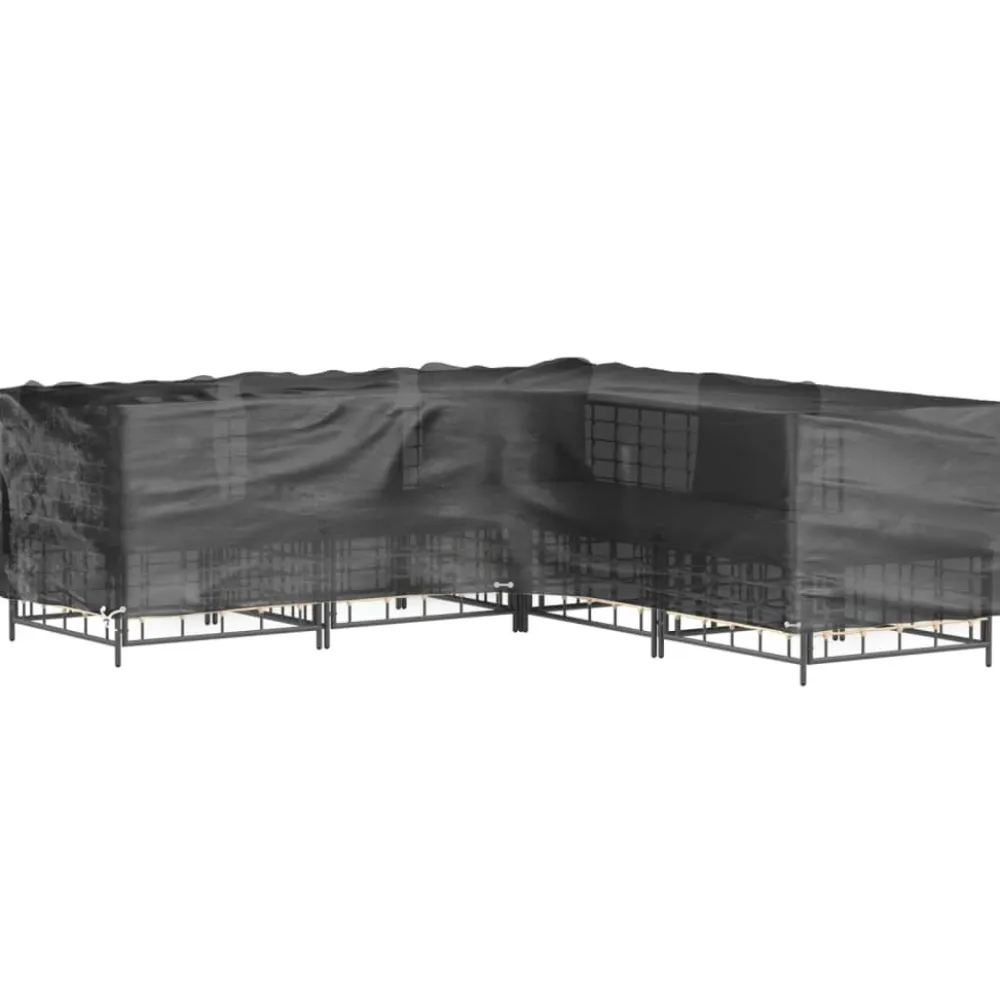 Discount FinePRICE Puutarhakalustesuoja L-muoto 12 purjerengasta 185x185x70 cm