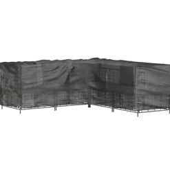 Discount FinePRICE Puutarhakalustesuoja L-muoto 12 purjerengasta 185x185x70 cm