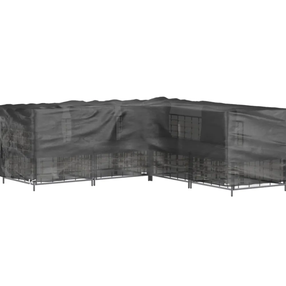 Discount FinePRICE Puutarhakalustesuoja L-muoto 12 purjerengasta 185x185x70 cm