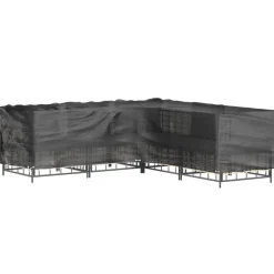 Discount FinePRICE Puutarhakalustesuoja L-muoto 12 purjerengasta 185x185x70 cm