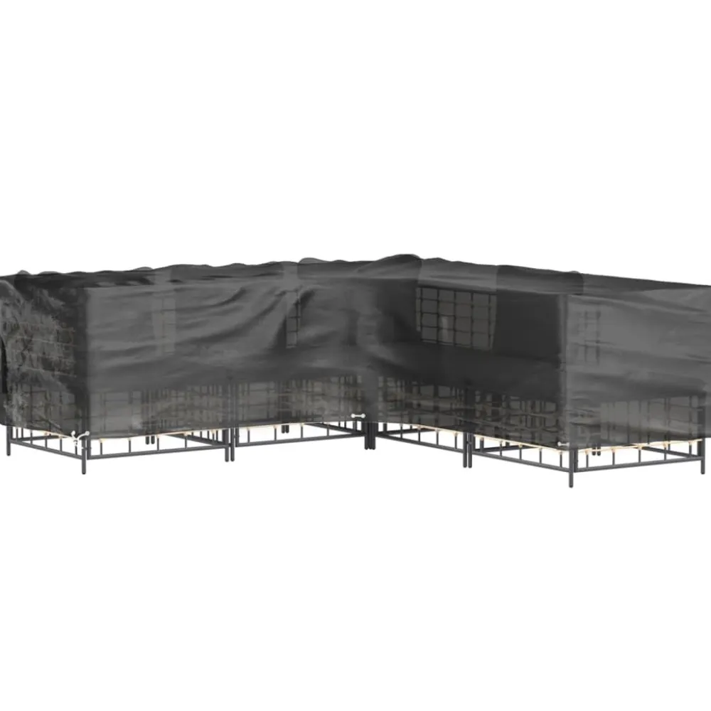 Discount FinePRICE Puutarhakalustesuoja L-muoto 12 purjerengasta 185x185x70 cm