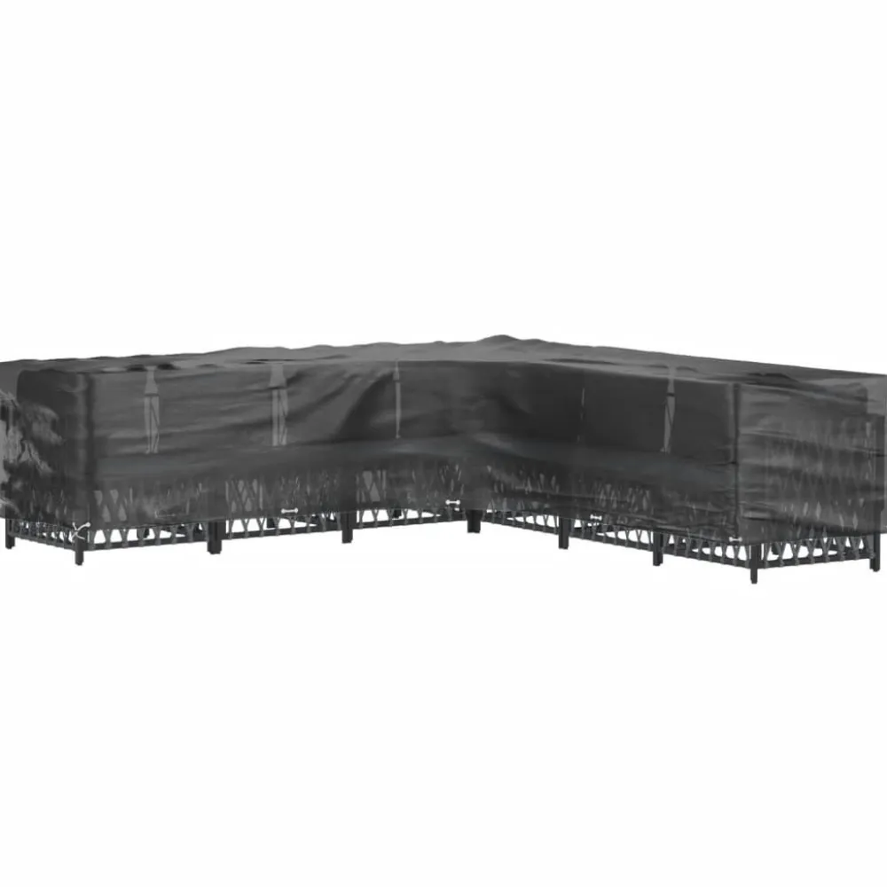 Discount FinePRICE Puutarhakalustesuoja L-muoto 12 purjerengasta 185x185x70 cm