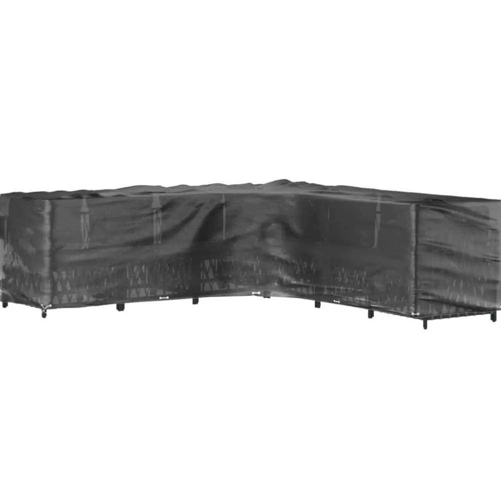 Discount FinePRICE Puutarhakalustesuoja L-muoto 12 purjerengasta 185x185x70 cm