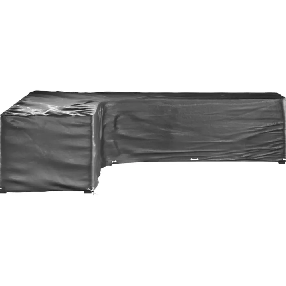 Discount FinePRICE Puutarhakalustesuoja L-muoto 12 purjerengasta 185x185x70 cm