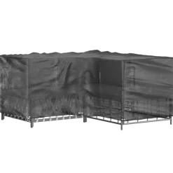 Discount FinePRICE Puutarhakalustesuoja L-muoto 12 purjerengasta 185x185x70 cm