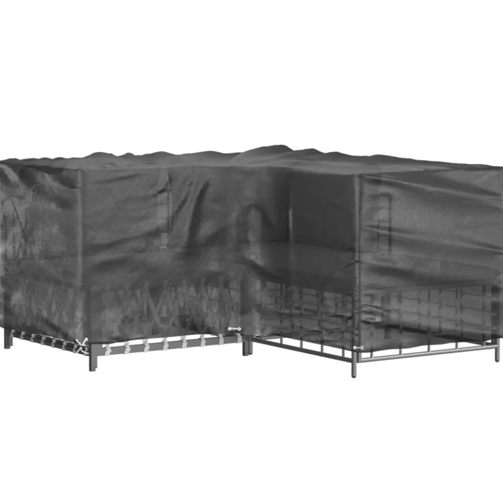 Discount FinePRICE Puutarhakalustesuoja L-muoto 12 purjerengasta 185x185x70 cm