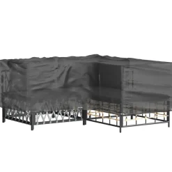 Discount FinePRICE Puutarhakalustesuoja L-muoto 12 purjerengasta 185x185x70 cm