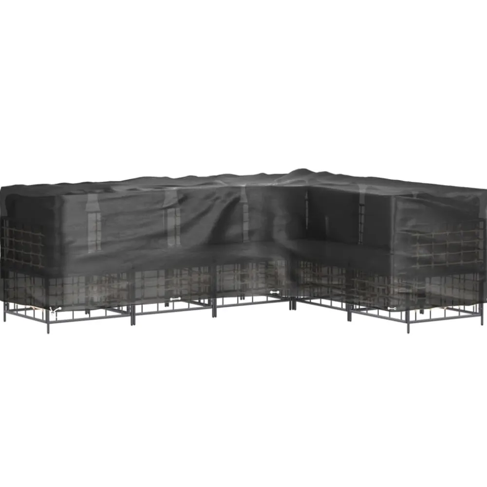 Discount FinePRICE Puutarhakalustesuoja L-muoto 12 purjerengasta 185x185x70 cm