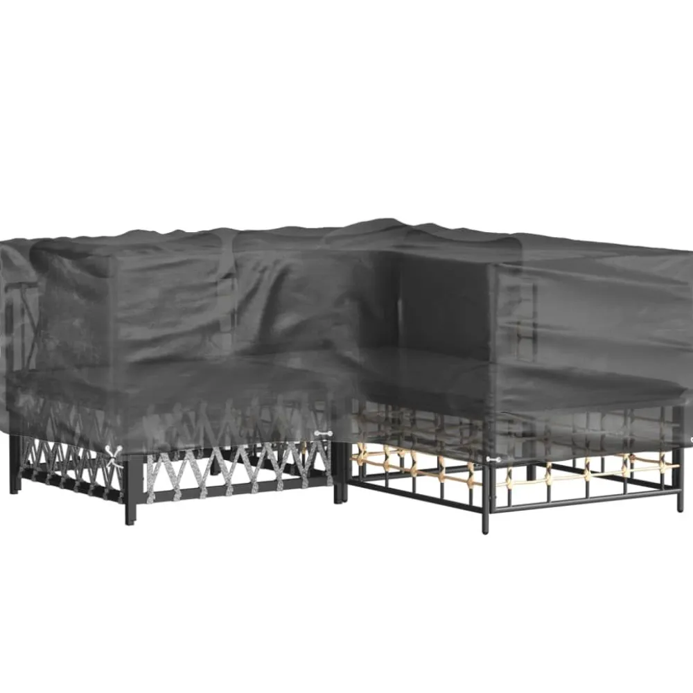 Discount FinePRICE Puutarhakalustesuoja L-muoto 12 purjerengasta 185x185x70 cm