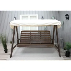 Baltic Garden Puutarhakeinu katoksella Pelle 165cm ruskea/beige