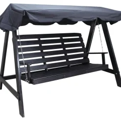 Clearance Baltic Garden Puutarhakeinu katoksella Pelle 165cm musta