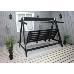 Clearance Baltic Garden Puutarhakeinu katoksella Pelle 165cm musta