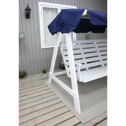 Discount Baltic Garden Puutarhakeinu katoksella Pelle 165cm valkoinen/sininen