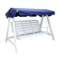 Discount Baltic Garden Puutarhakeinu katoksella Pelle 165cm valkoinen/sininen