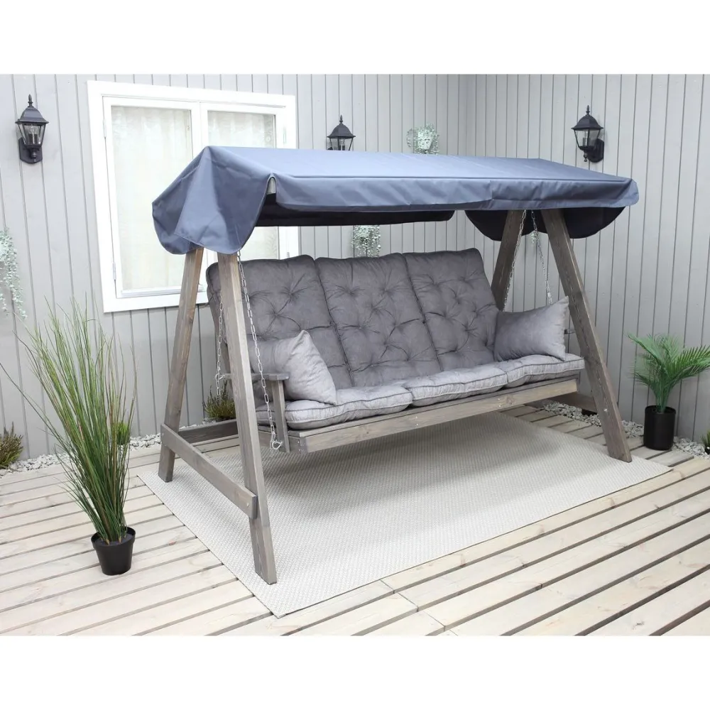 Discount Baltic Garden Puutarhakeinu katoksella Pelle 165cm harmaa