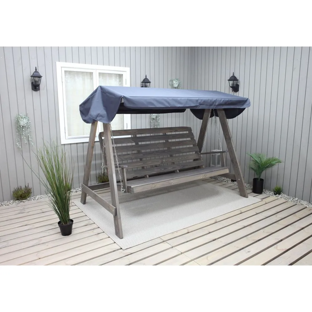 Discount Baltic Garden Puutarhakeinu katoksella Pelle 165cm harmaa