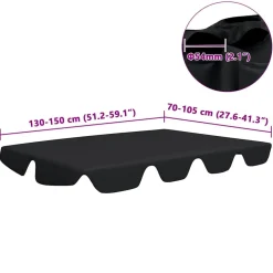 New FinePRICE Puutarhakeinun Vaihtokatos musta 188/168x145/110 cm (12093)