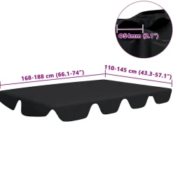 New FinePRICE Puutarhakeinun Vaihtokatos musta 188/168x145/110 cm (12093)