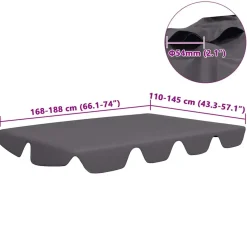 New FinePRICE Puutarhakeinun Vaihtokatos musta 188/168x145/110 cm (12093)