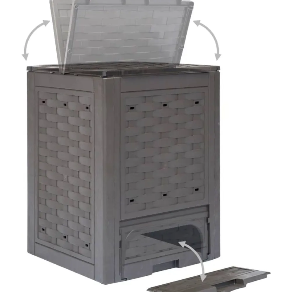 Online FinePRICE Puutarhakompostori, 60x60x83 cm, 300 litraa, ruskea