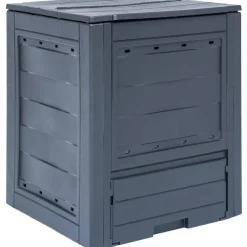Hot FinePRICE Puutarhakompostori 60x60x73 cm, 260 litraa, harmaa