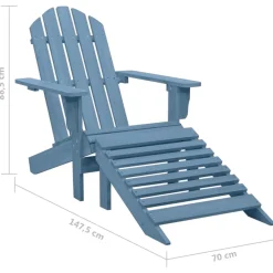 New FinePRICE Puutarhan Adirondack-tuoli rahilla täysi kuusi sininen (15865)