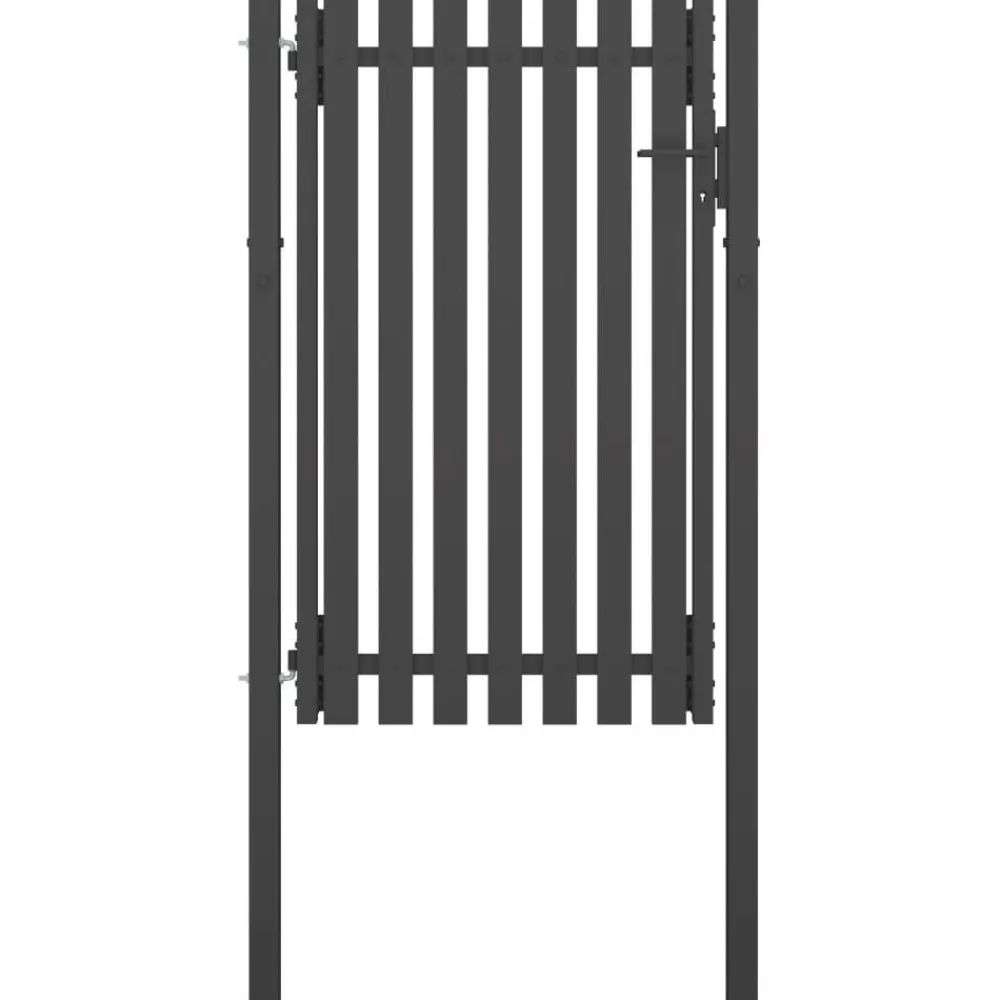 Best FinePRICE Puutarhan aitaportti teräs 1x2m antrasiitti