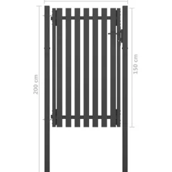 Best FinePRICE Puutarhan aitaportti teräs 1x2m antrasiitti
