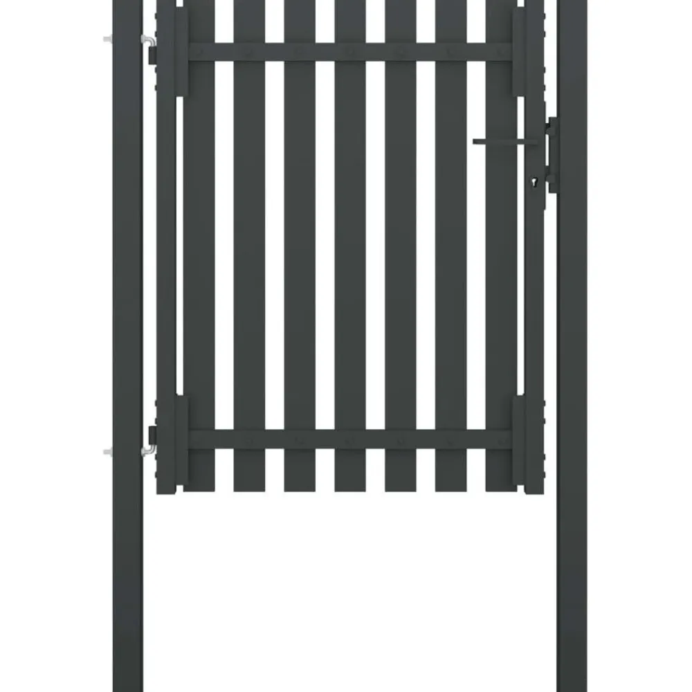 Sale FinePRICE Puutarhan aitaportti teräs 1x1.5m antrasiitti
